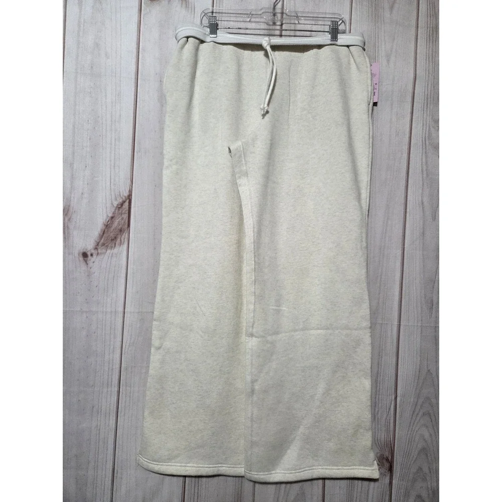 Wild Fable Women Heather Grey Wide Leg Sweatpants XL High Rise Fleece Drawstring